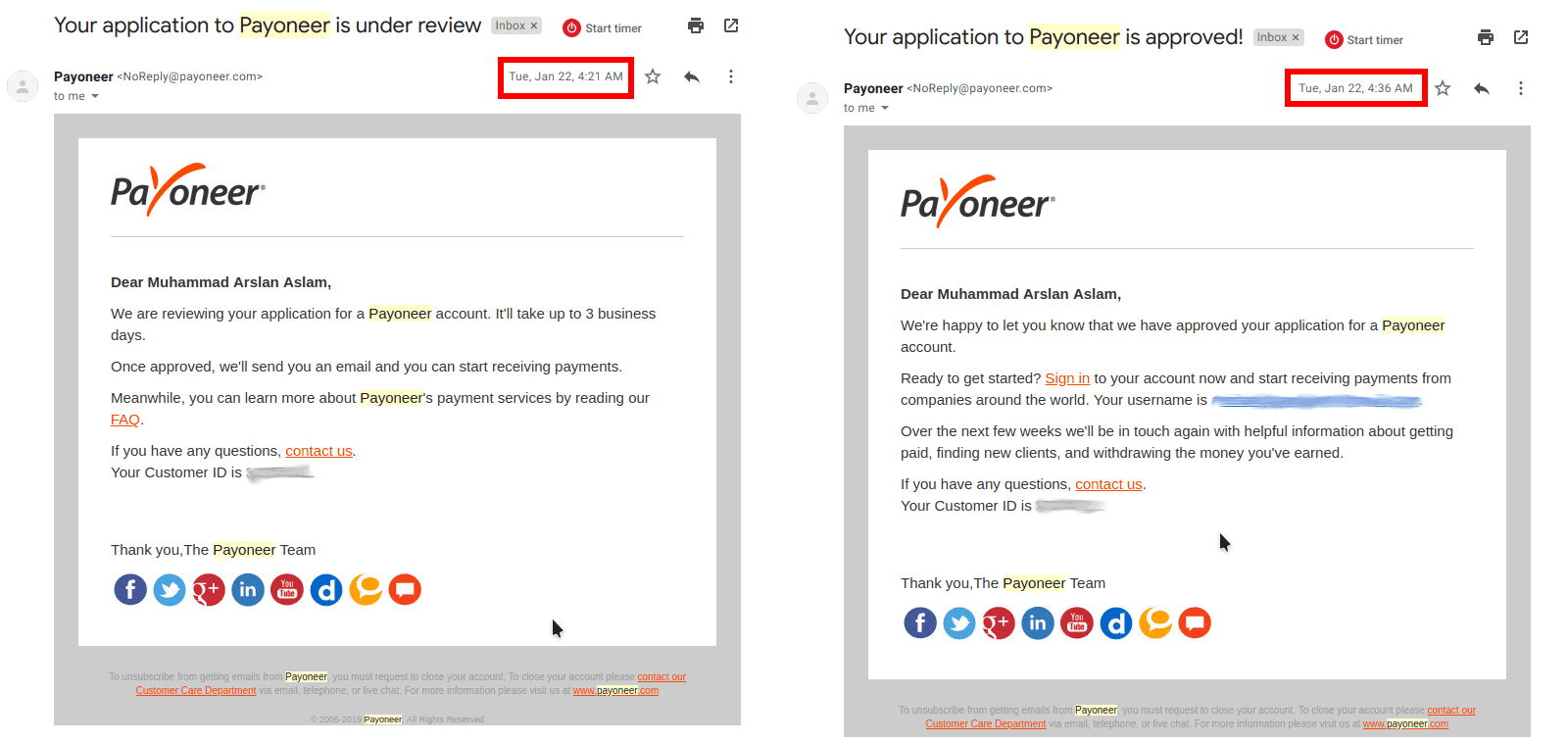 Payoneer Account Approved under 15 minutes