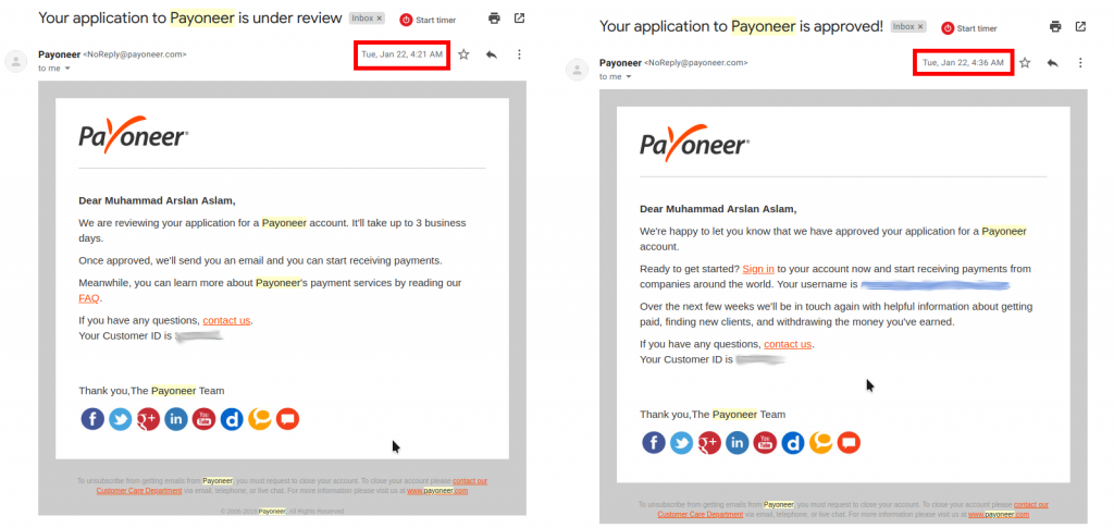 Payoneer Acount Approved under 15 minutes. 